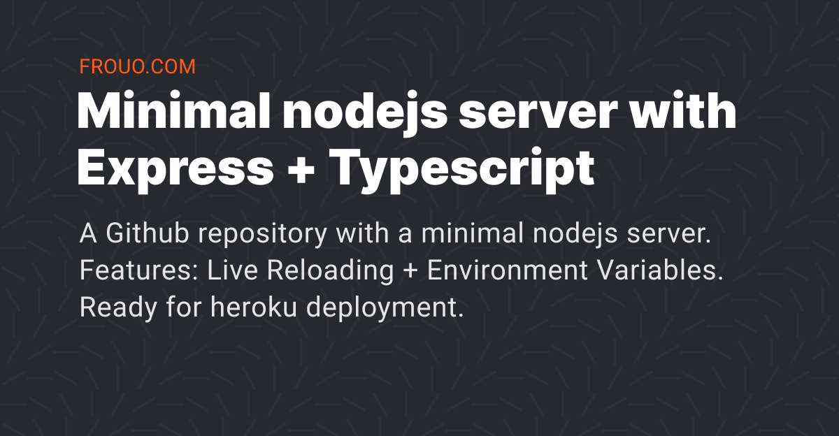 Cover Image for Minimal nodejs project with typescript